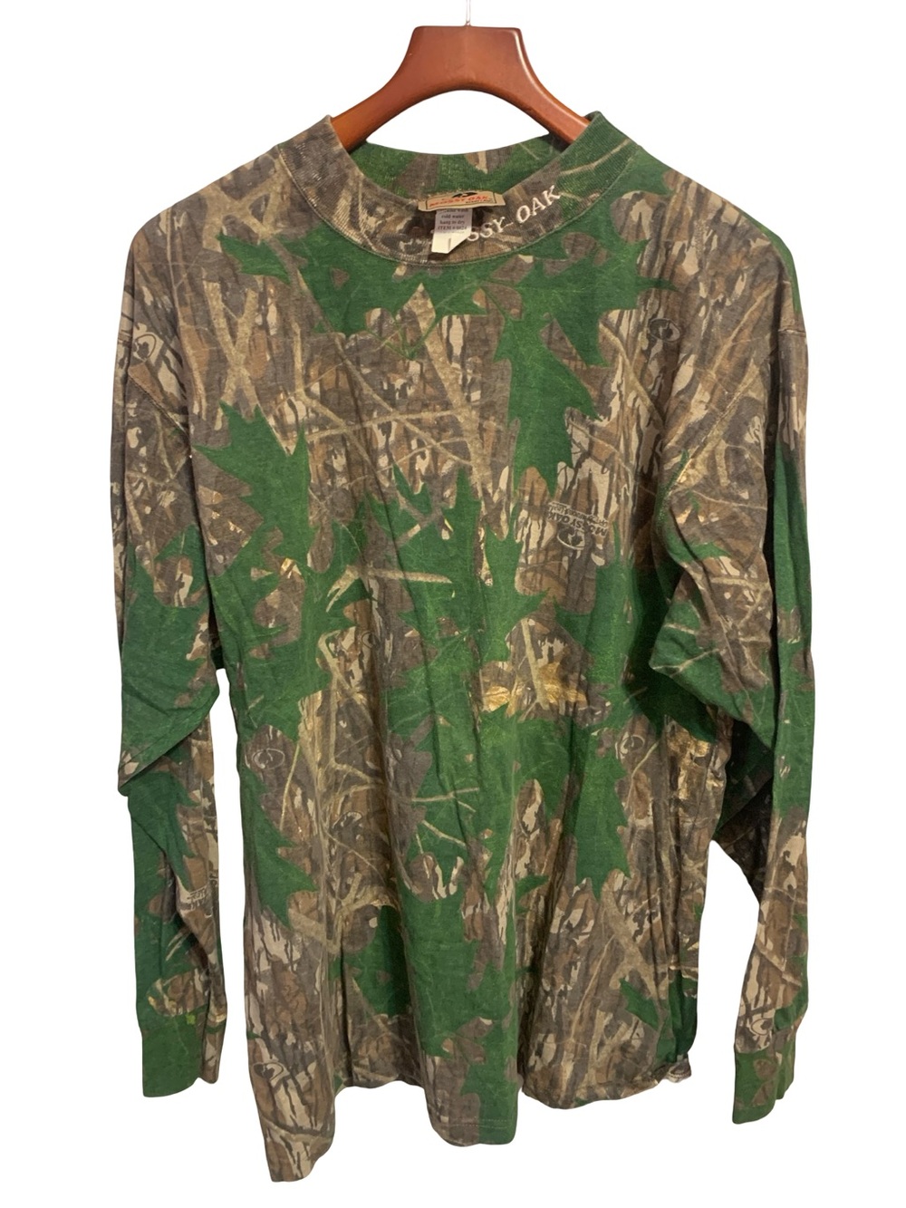 Vintage Mossy Oak shirt mens Long Sleeve  Shadow Leaf Camouflage See Description